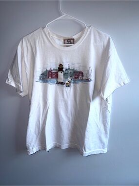 Vintage Single Stitch Lighthouse Costal Tshirt Top Stitch Morning Sun Brand
